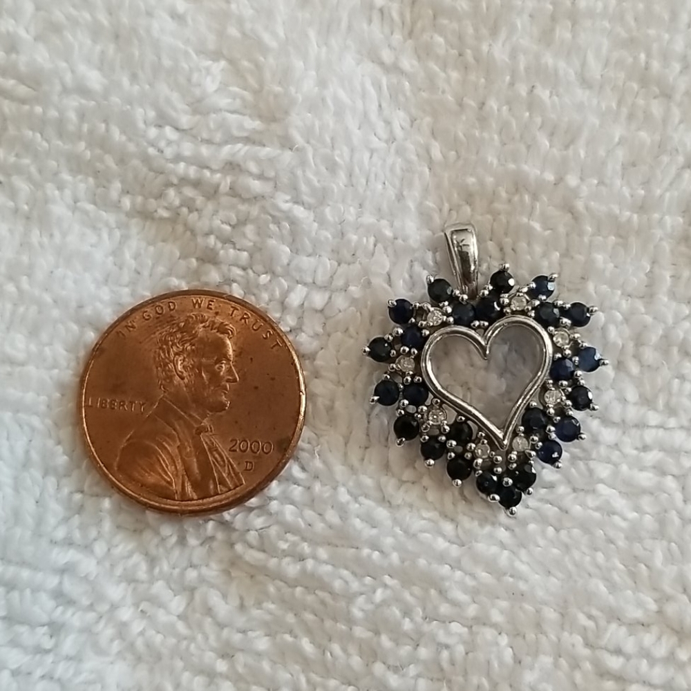 Vintage 10k Sapphire Diamond pendant
